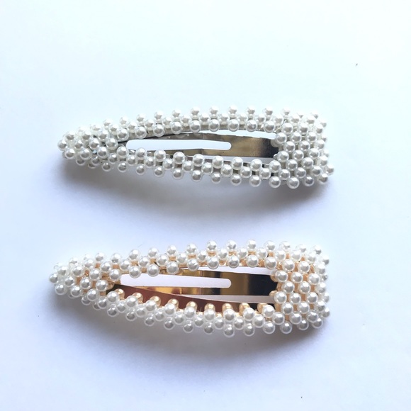 New Set of 2 Faux Pearl Hair Clip Pins - Picture 4 of 5